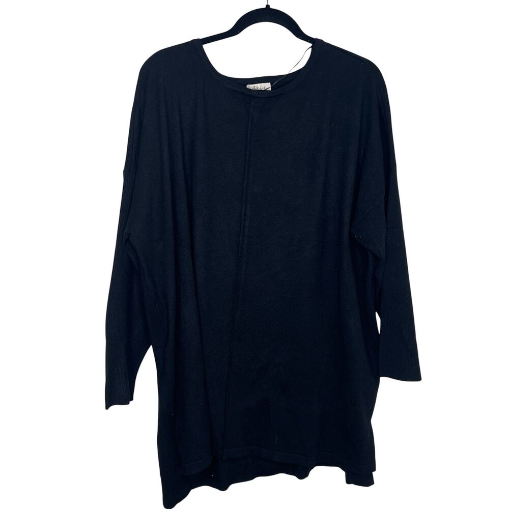 Style & Co. Plus Size Front-Seam Tunic Sweater Black Size 3X